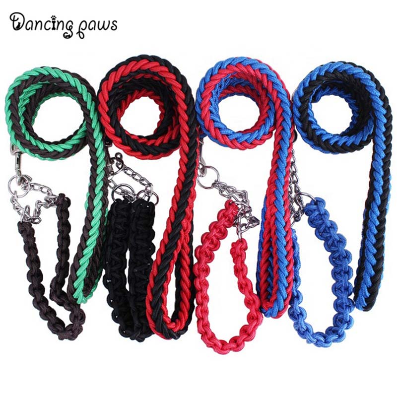 Factory price handmade large dog nylon leashes and collars set size S