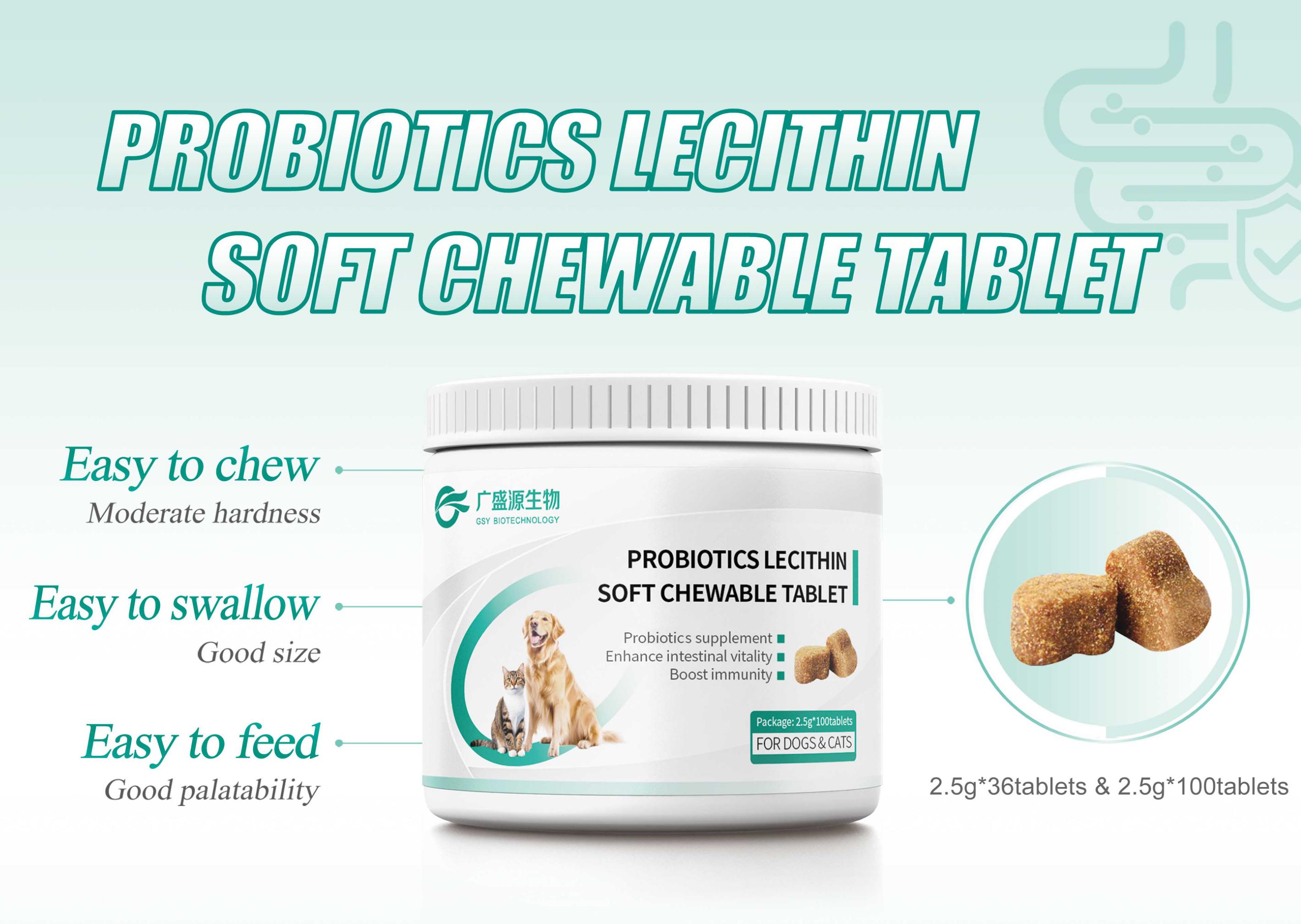 Probiotic Lecithin soft chewable tablet